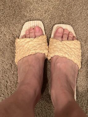 Fashion Nova Braided Slide Sandals in Natural Beige